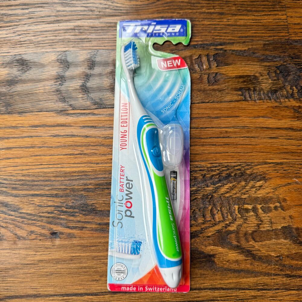 Trisa of Switzerland Sonic Battery Powered Toothbrush Young Edition New